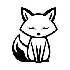 Fox logo or modern line icon. Vector line art and icon design with bold outline. Black and white Pixel Perfect minimalistic symbol isolate white background. Creative logotype