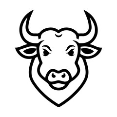 Big bull logo or modern line icon. Vector line art and icon design with bold outline. Black and white Pixel Perfect minimalistic symbol isolate white background. Creative logotype