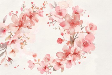 Elegant Wedding Invitation with Floral Wreath Generative AI