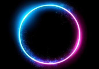 Abstract Neon Circle with Glowing Effect