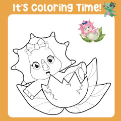 Coloring worksheet page. Educational printable coloring worksheet. Printable activity page for kids. Learning Game. Vector file.