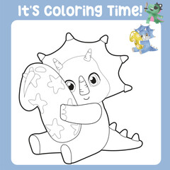 Coloring worksheet page. Educational printable coloring worksheet. Printable activity page for kids. Learning Game. Vector file.