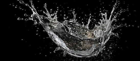 Water Splash on Black Background