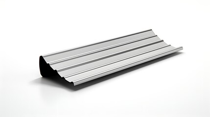 This is a 3D rendering of a metal roofing panel. The panel is made of corrugated metal and has a ribbed design.