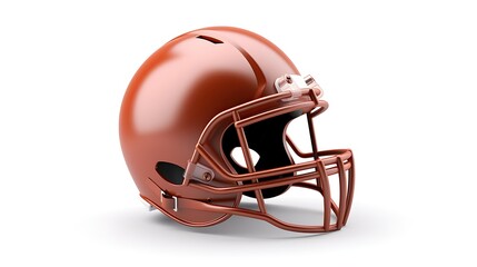 Fototapeta premium 3D rendering of a red American football helmet on a white background.