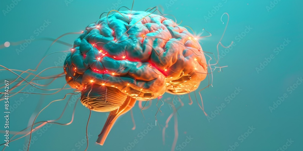 Poster electrically powered brain with communication line
