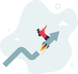 Investment growth boosting profit earning, increase market return or boost growth, growing fast,.flat illustration.