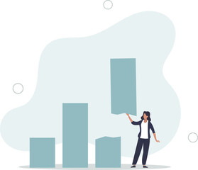 Revenue forecast cut, stock market price correction or global economic slow down due to Coronavirus COVID-19 crisis concept.flat illustration.