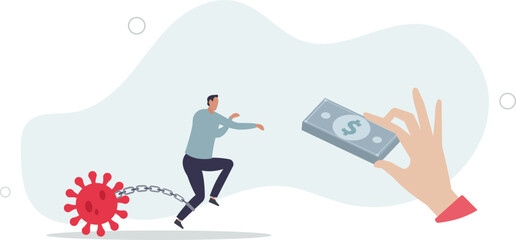 Business help, government economic stimulus package in COVID-19 Coronavirus financial crisis concept.flat illustration.