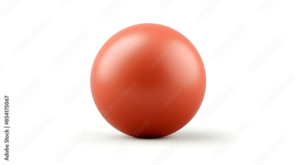 Poster 3d rendering of a red sphere on a white background. the sphere is smooth and reflective, and the lig