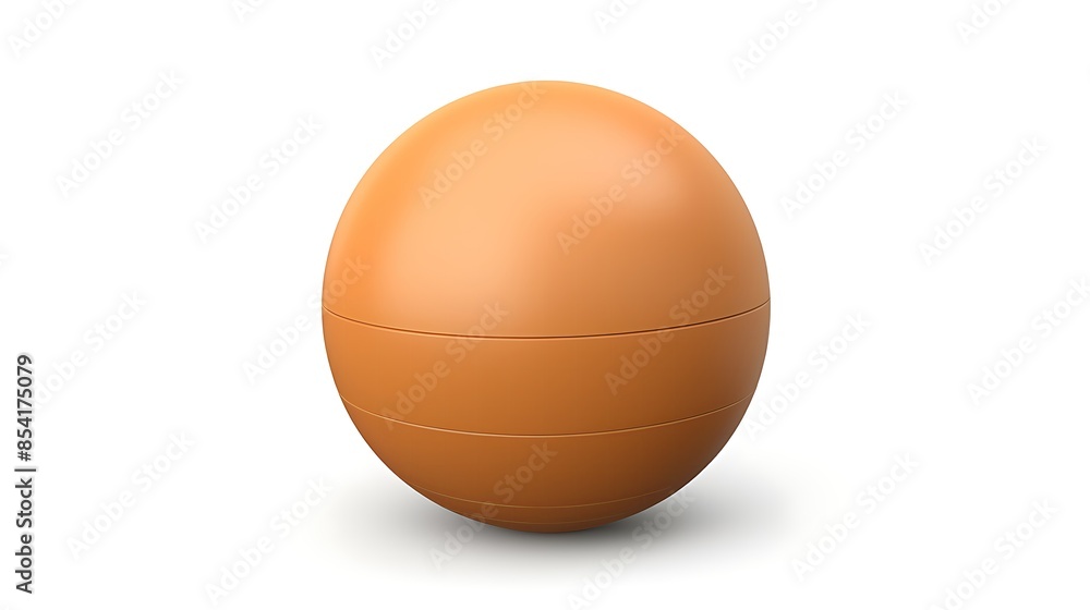 Poster 3d rendering of a orange ball isolated on white background. the ball is slightly glossy and has a sm