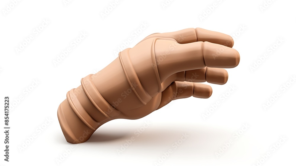Poster 3d rendering of a realistic hand. the hand is in a relaxed position, with the fingers slightly curle