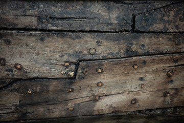 background of  old wooden shipwreck