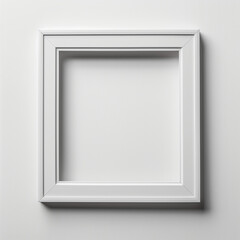 Fototapeta premium white background, a white picture frame mock up black. Thin plain simple minimal frame, studio shot, plain white background, diffuse soft lighting