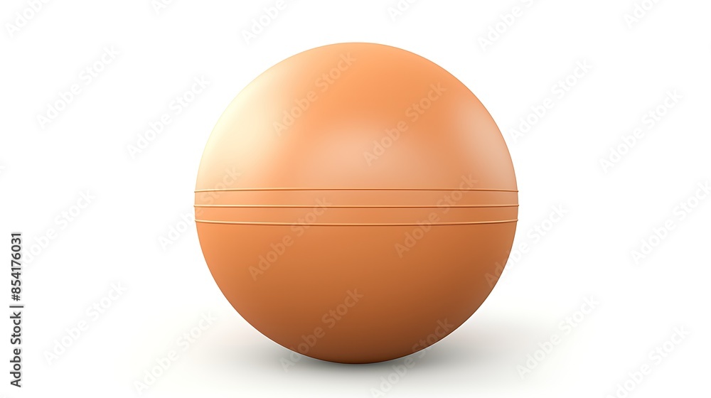 Poster 3d rendering of a brown sphere on a white background. the sphere has two horizontal stripes.