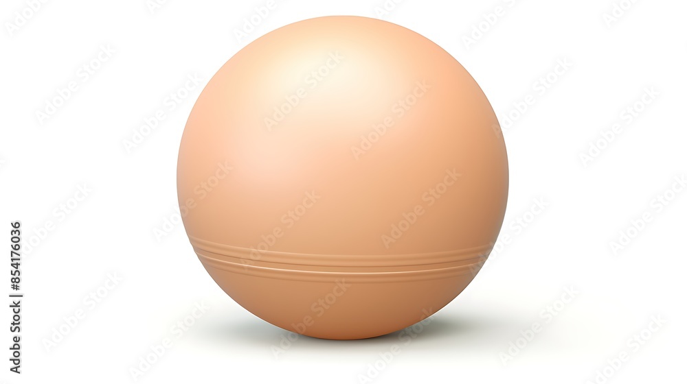 Poster 3d rendering of a brown sphere on a white background. the sphere has a smooth, glossy surface and is