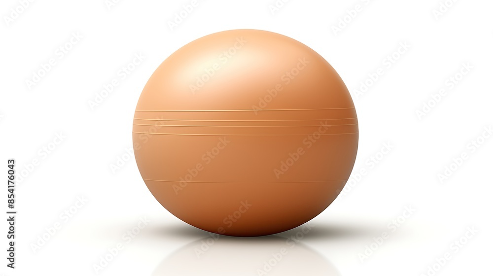 Poster 3d rendering of a brown ball on a white background. the ball is smooth and has a slightly reflective