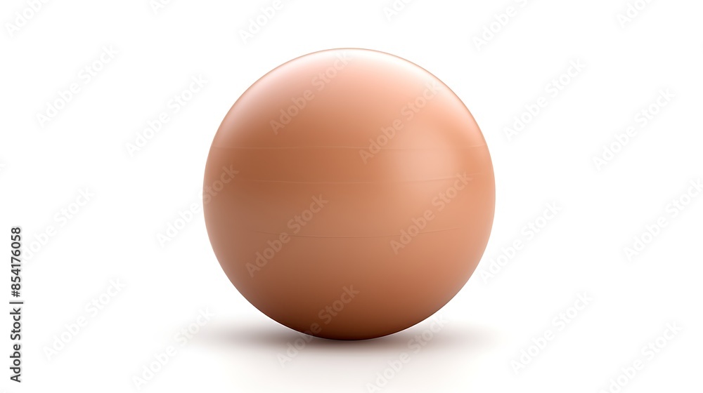 Poster 3d rendering of a brown egg on a white background. the egg is smooth and has a glossy finish.
