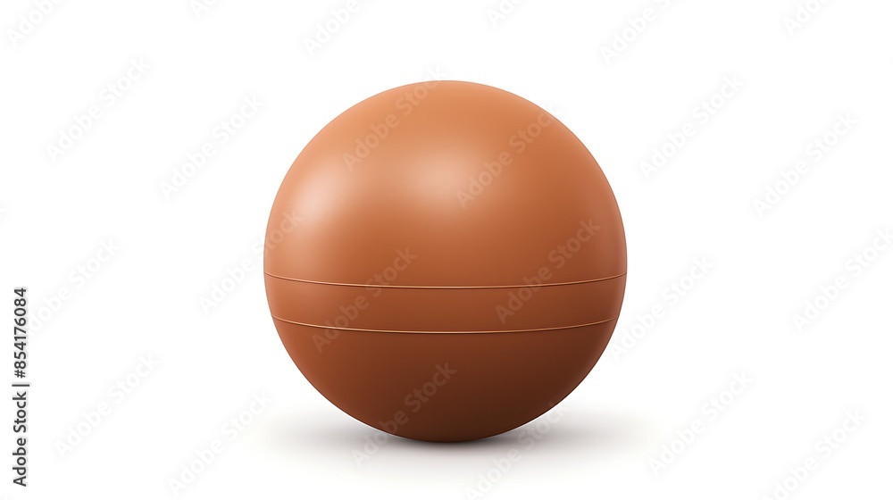 Poster 3d rendering of a brown sphere on a white background. the sphere is smooth and has a glossy finish.