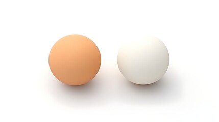 3D rendering of two spheres with a smooth surface.