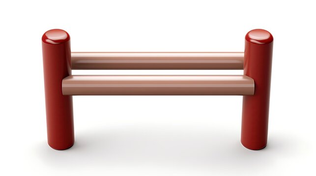 3d rendering of a simple fence, isolated on a white background. The fence is made of two horizontal bars and four vertical posts.