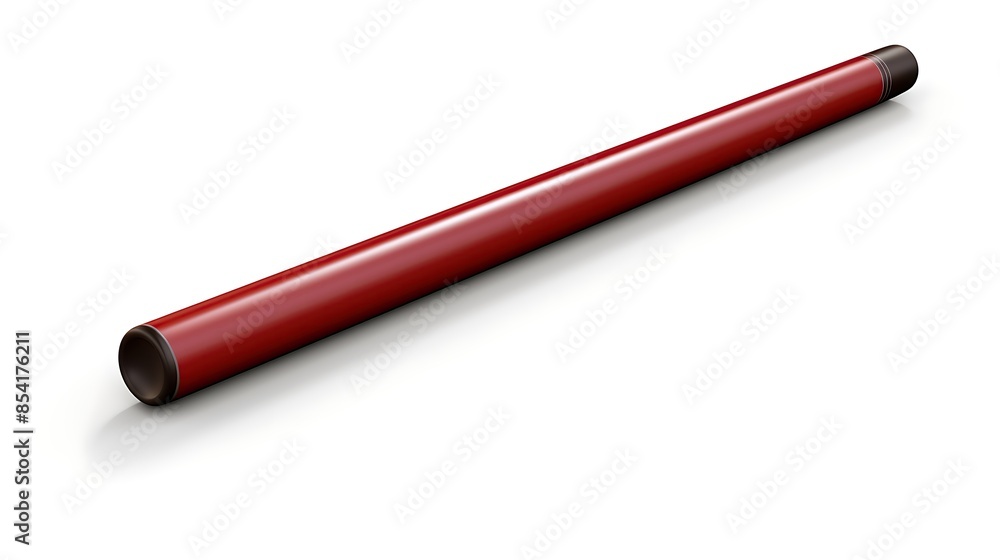 Aufkleber 3d rendering of a single red pipe on a white background.