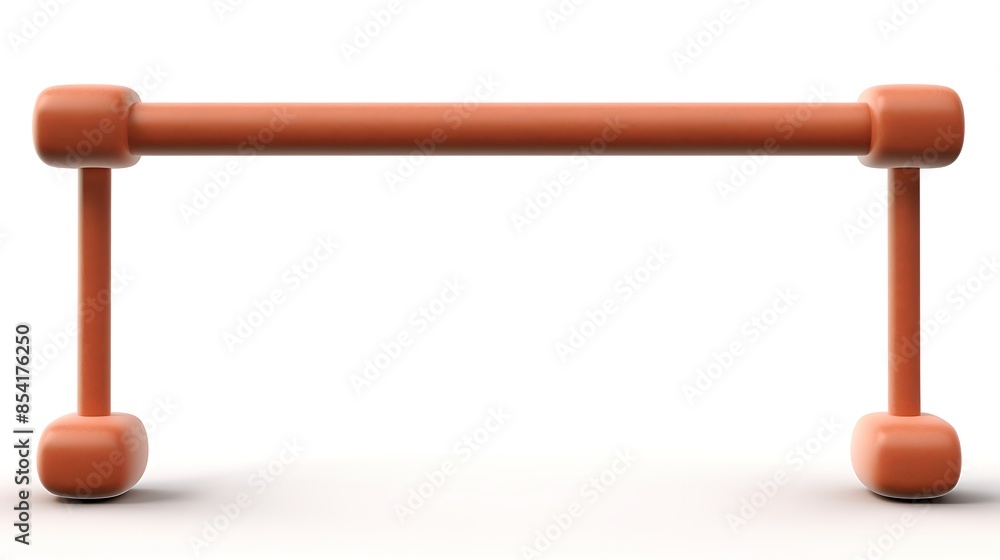 Poster 3d rendering of a simple orange hurdle. the hurdle is made of a smooth, solid material and has a rou