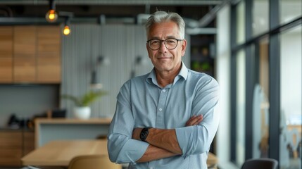Fototapeta premium confident senior businessman successful consultant in modern office corporate portrait photography