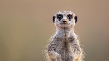 Fototapeta premium curious meerkat adorable meerkat standing alert with inquisitive expression wildlife photography