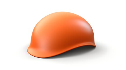 Fototapeta premium Orange hard hat isolated on white background. Construction safety equipment. 3D rendering.