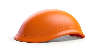 Orange hard hat. Safety equipment for construction workers. 3D render on white background.