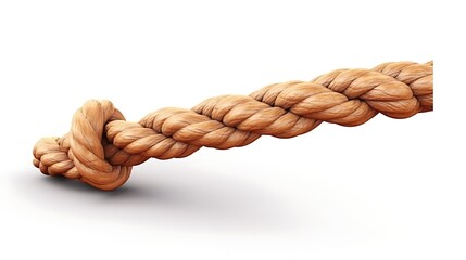 Natural rope. Isolated on white background. 3d illustration.