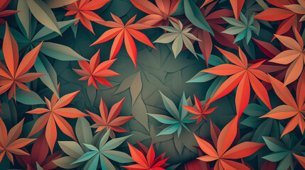 Japanese maple leaves of varies sizes and colors