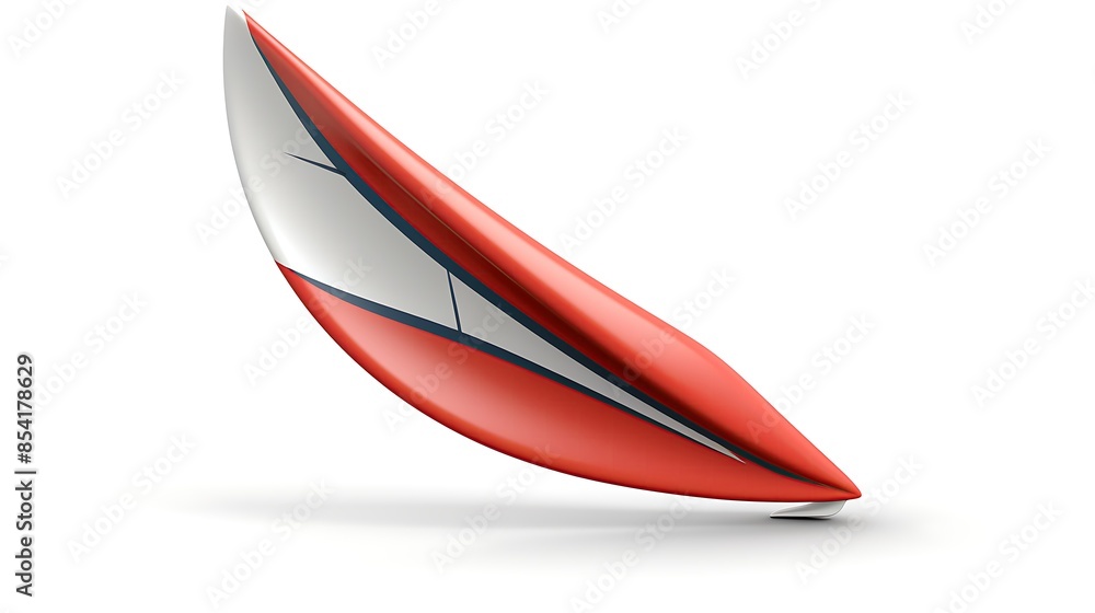 Poster red and white sail. 3d rendering of a red and white sail. a red sail with white accents.