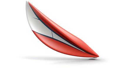 Red and white sail. 3D rendering of a red and white sail. A red sail with white accents.