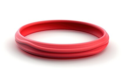 Naklejka premium Red glossy torus on a white background. 3D illustration.