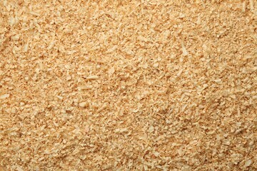 Dry natural sawdust as background, top view