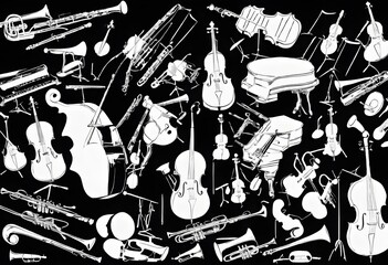 instruments seamless pattern