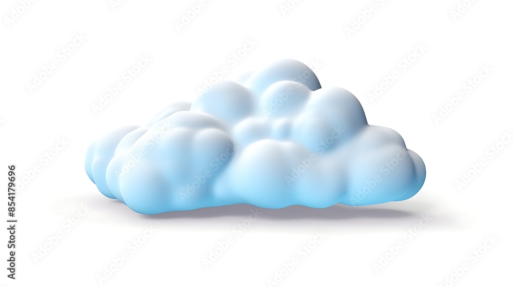 Poster 3d rendering of a fluffy white cloud on a transparent background. the cloud is soft and has a cotton