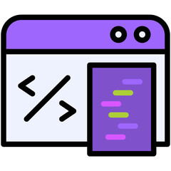 coding filled line icon