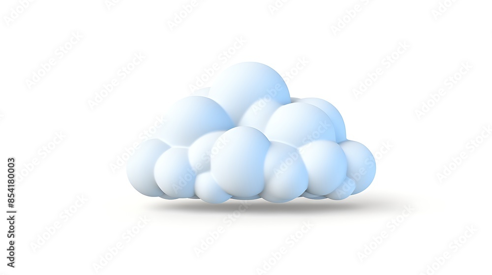 Aufkleber 3d rendering of a fluffy white cloud on a transparent background. the cloud is soft and has a realis
