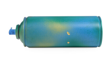 One can of bright spray paint isolated on white
