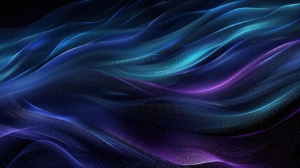 Obraz premium ethereal space waves shades of black blue and purple with grainy texture abstract background digital art
