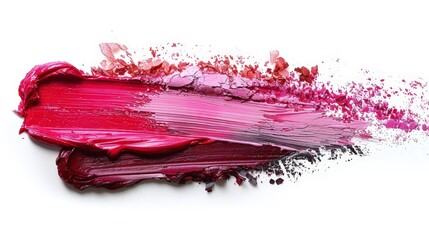 Fototapeta premium Pink and Red Lipstick Swatch on White Background