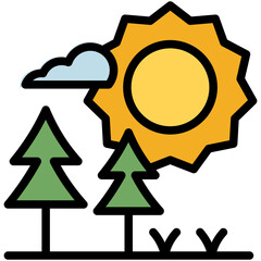 afternoon filled line icon