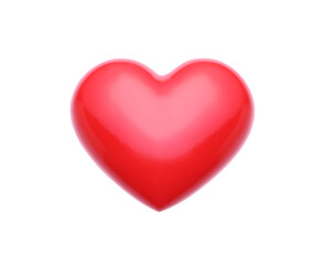 One red heart shape isolated on white
