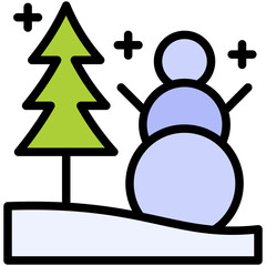 winter filled line icon