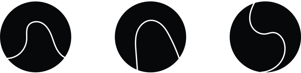 Set tennis ball icon. Set with tennis balls vector icons. Tennis balls black and yellow collection. Sport game. Tennis ball. Sport concept. Sports, fitness, activity. Vector illustration