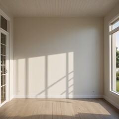 Fototapeta premium Soothing Coastal Vibes Blank Canvas in Sunlit Beach House Interior