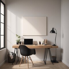 Minimalist Home Office Blank Canvas Wall Art